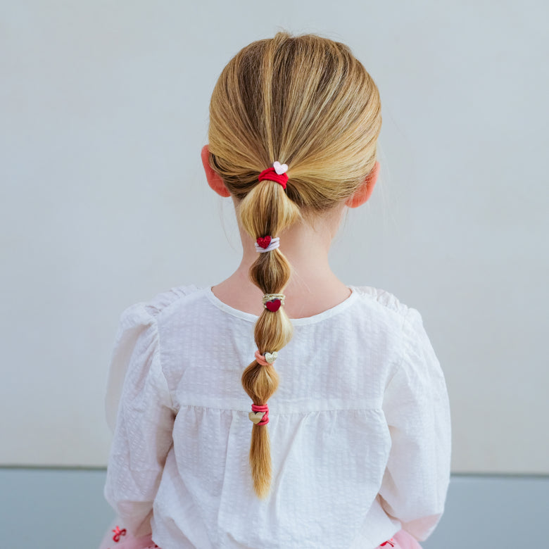 Pack 10 Elásticos Teeny Weeny Heart - detalhe
