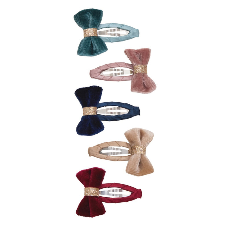 Pack 5 Mini Ganchos Tinkerbell Velvet Bow Multi Mimi&Lula - fundo branco