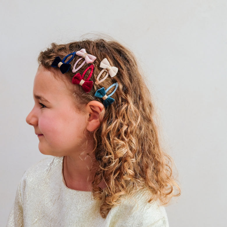 Pack 5 Mini Ganchos Tinkerbell Velvet Bow - a ser usado