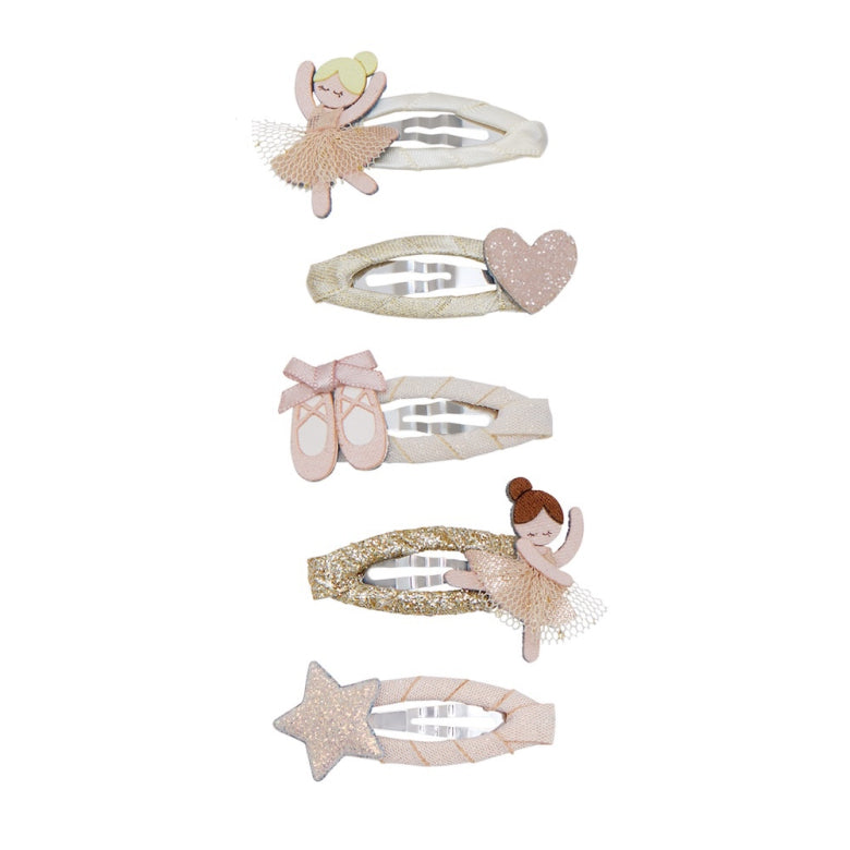 Pack 5 Mini Ganchos Ballerina Neutral Mimi&Lula - fundo branco