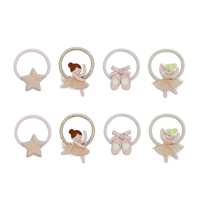 Pack 8 Mini Elásticos Ballerina Neutral Mimi&Lula - fundo branco