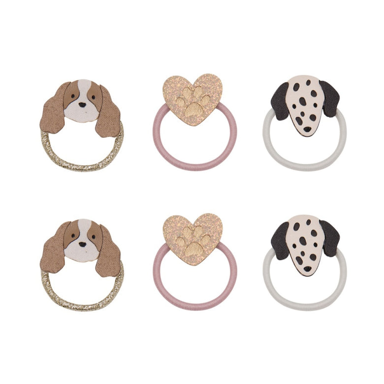 Pack 6 Mini Elásticos Puppy Love Neutral Mimi&Lula - fundo branco