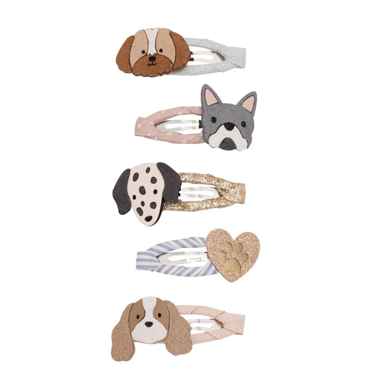 Pack 5 Mini Ganchos Puppy Love Neutral Mimi&Lula - fundo branco