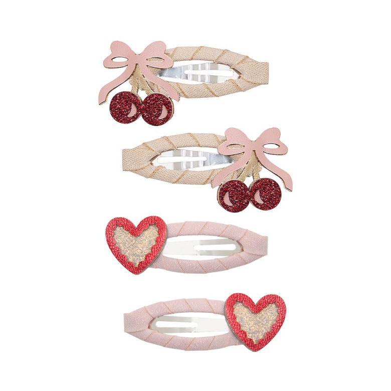 Pack 4 Ganchos Fancy Cherries Pink Mimi&Lula - fundo branco