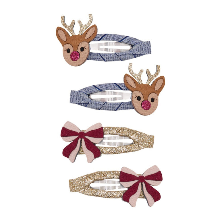 Pack 4 Ganchos Rudolph and Bow Multi Mimi&Lula - fundo branco