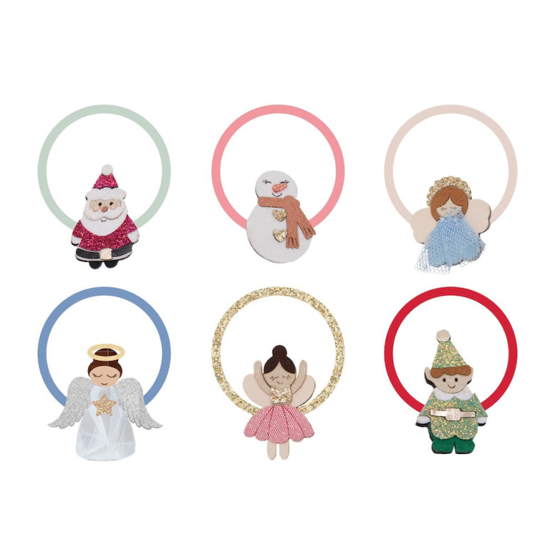 Pack 6 Elásticos Cute Christmas Character Multi Mimi&Lula - fundo branco