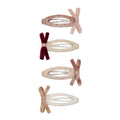 Pack 4 Ganchos Skinny Velvet Bow Pink Mimi&Lula - fundo branco