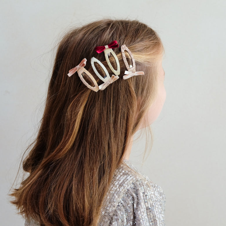 Pack 4 Ganchos Skinny Velvet Bow - detalhe