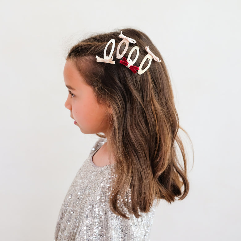 Pack 4 Ganchos Skinny Velvet Bow - detalhe laços