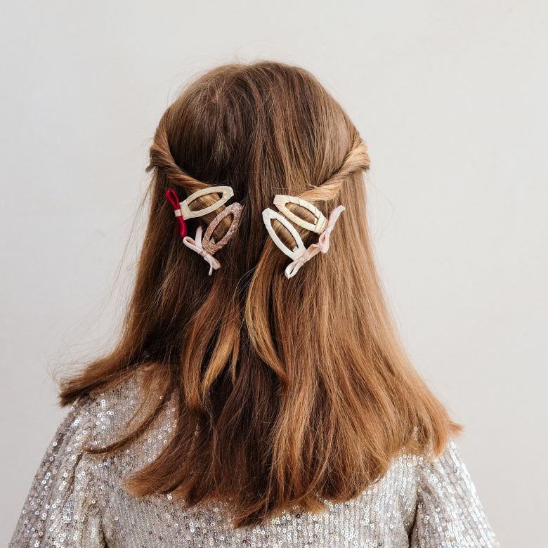 Pack 4 Ganchos Skinny Velvet Bow - a ser usado
