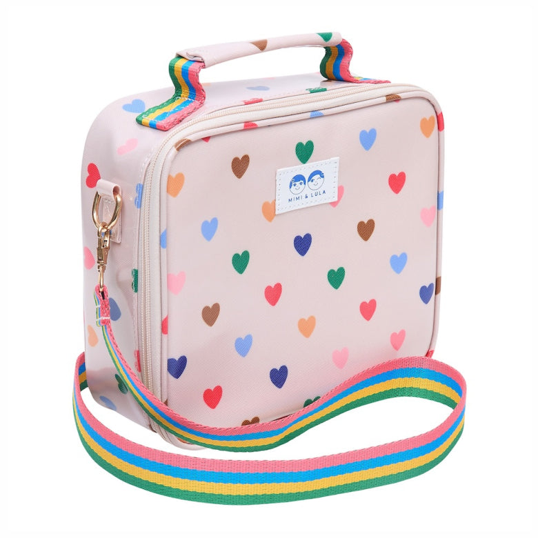 Lancheira Térmica Happy Heart Teal Multi Mimi&Lula - fundo branco