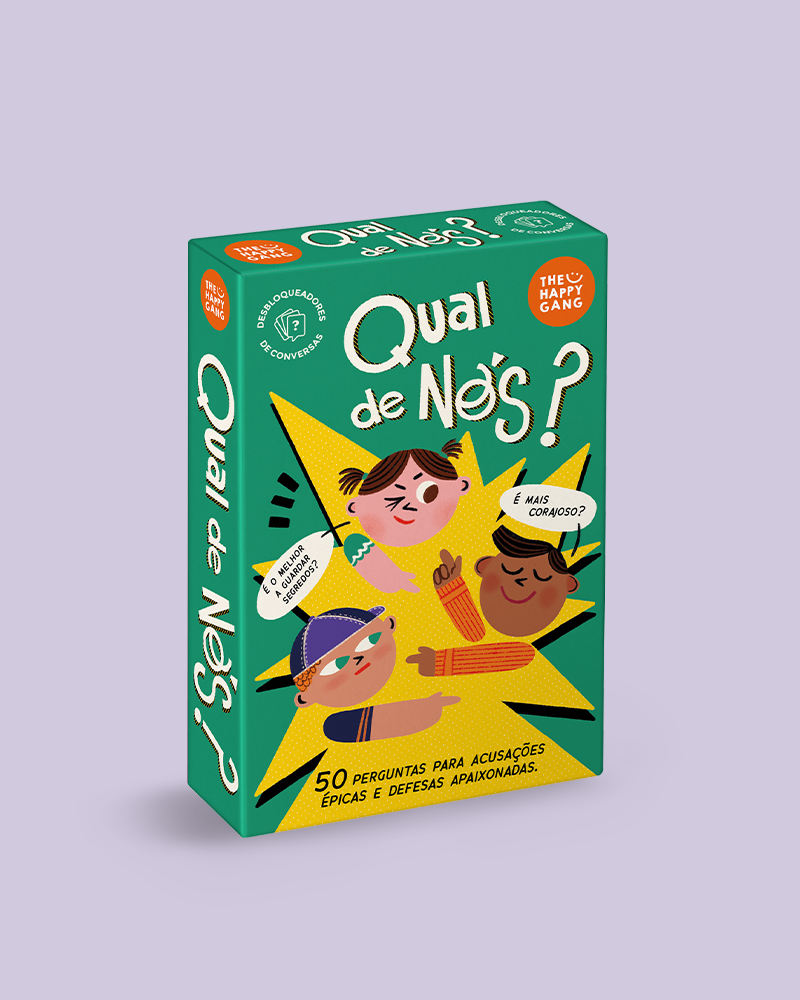 Qual de Nós? - caixa do jogo The Happy Gang