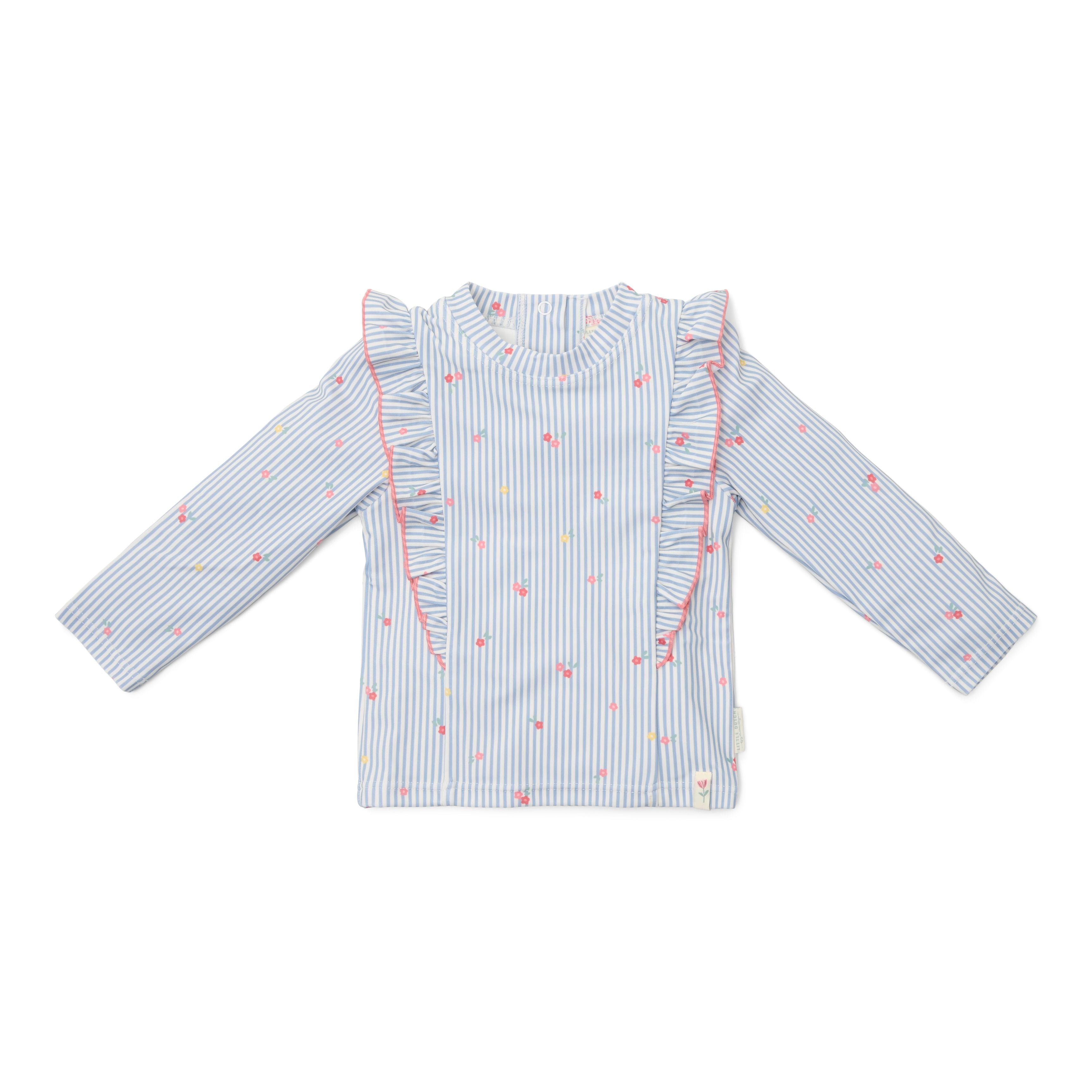 T-Shirt de Praia | Manga Comprida | Sunny Flowers Blue