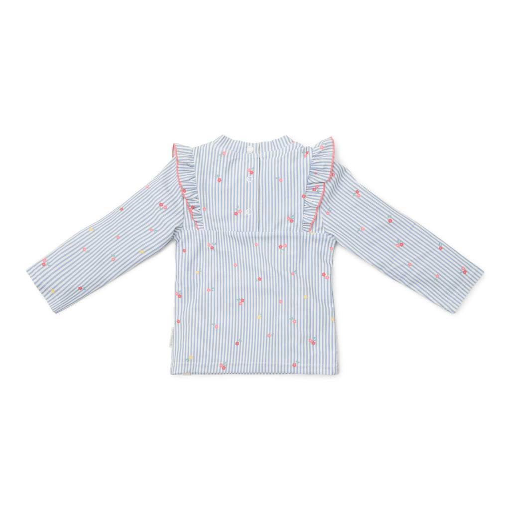 T-Shirt de Praia | Manga Comprida | Sunny Flowers Blue