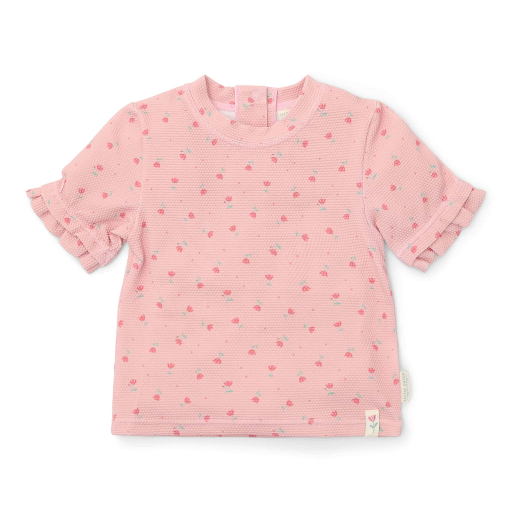 T-Shirt de Praia | Manga Curta | Sunny Flowers Blush