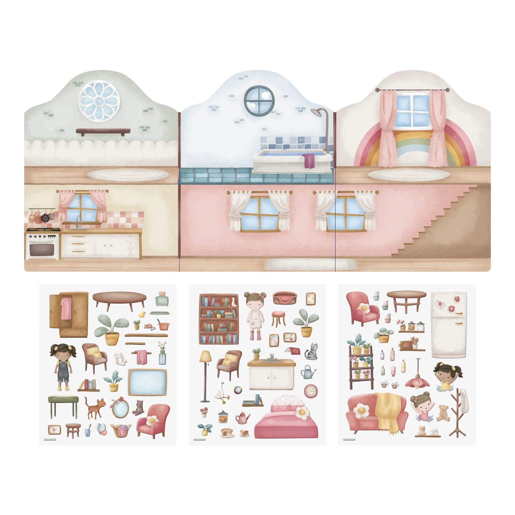 Livro de Autocolantes Reutilizáveis | Rosa & Friends