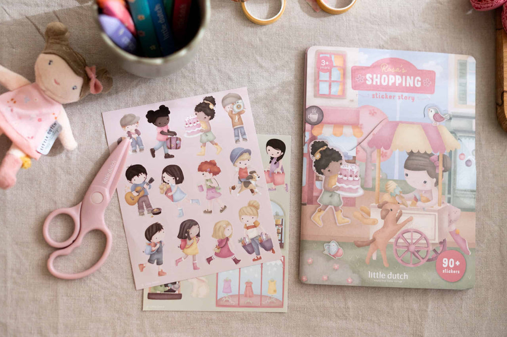 Livro de Autocolantes | Rosa & Friends | Shopping | Sticker Story