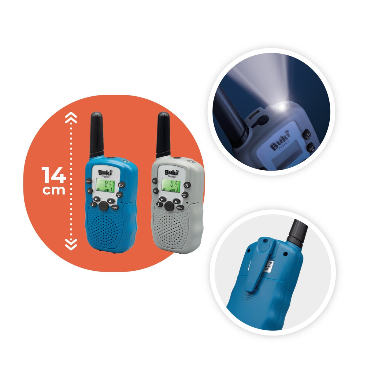 Walkie Talkie 3 km 8 Canais 10 Toques Buki - imagem 4