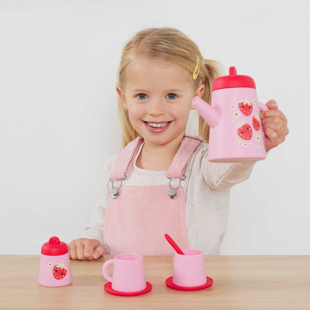 Silicone Tea Set Strawberry Patch