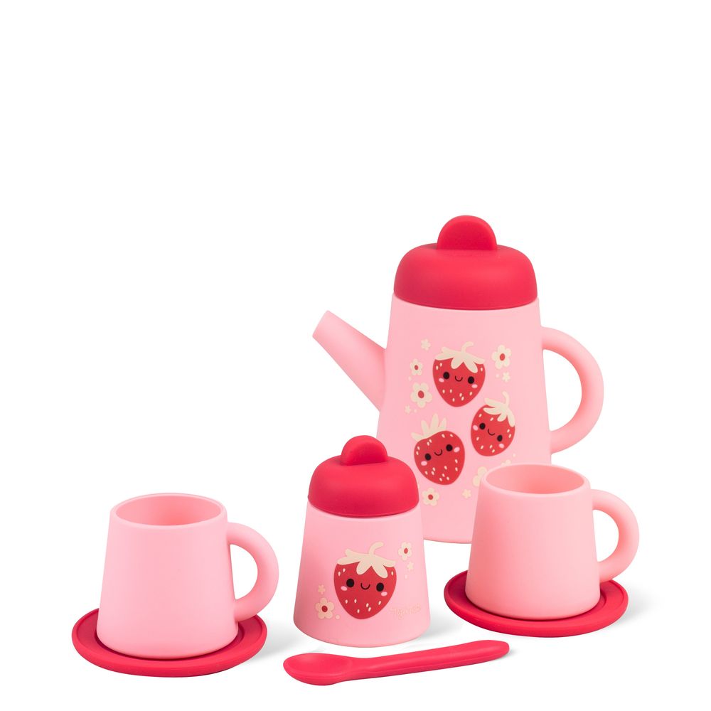 Silicone Tea Set Strawberry Patch