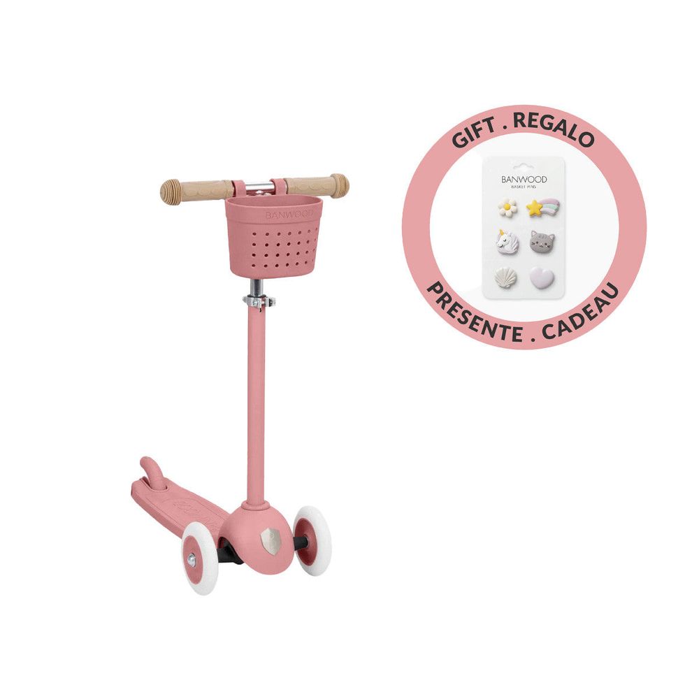 Trotinete Eco Raspberry com cesto Pin & Ride