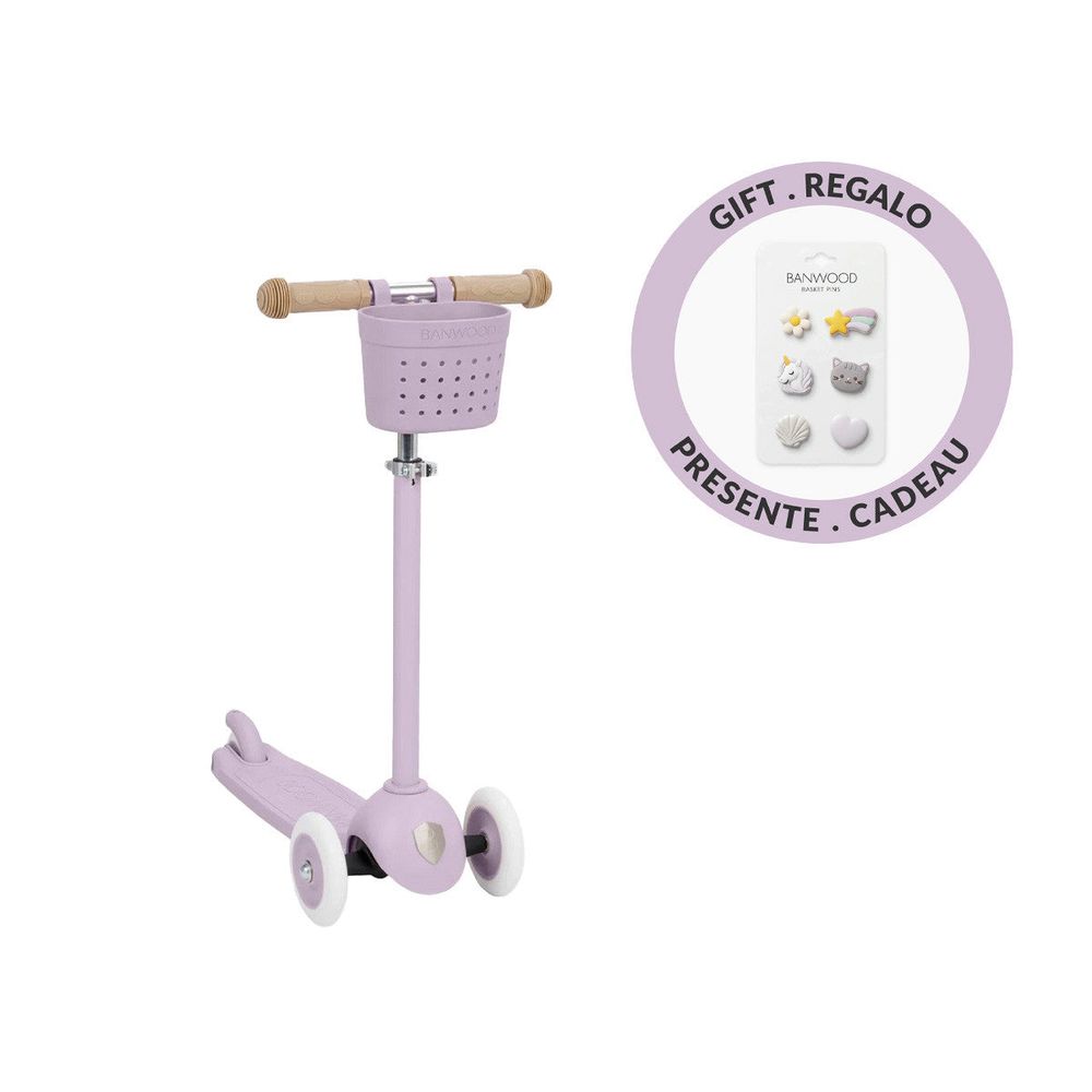 Trotinete Eco Lavender com cesto Pin & Ride