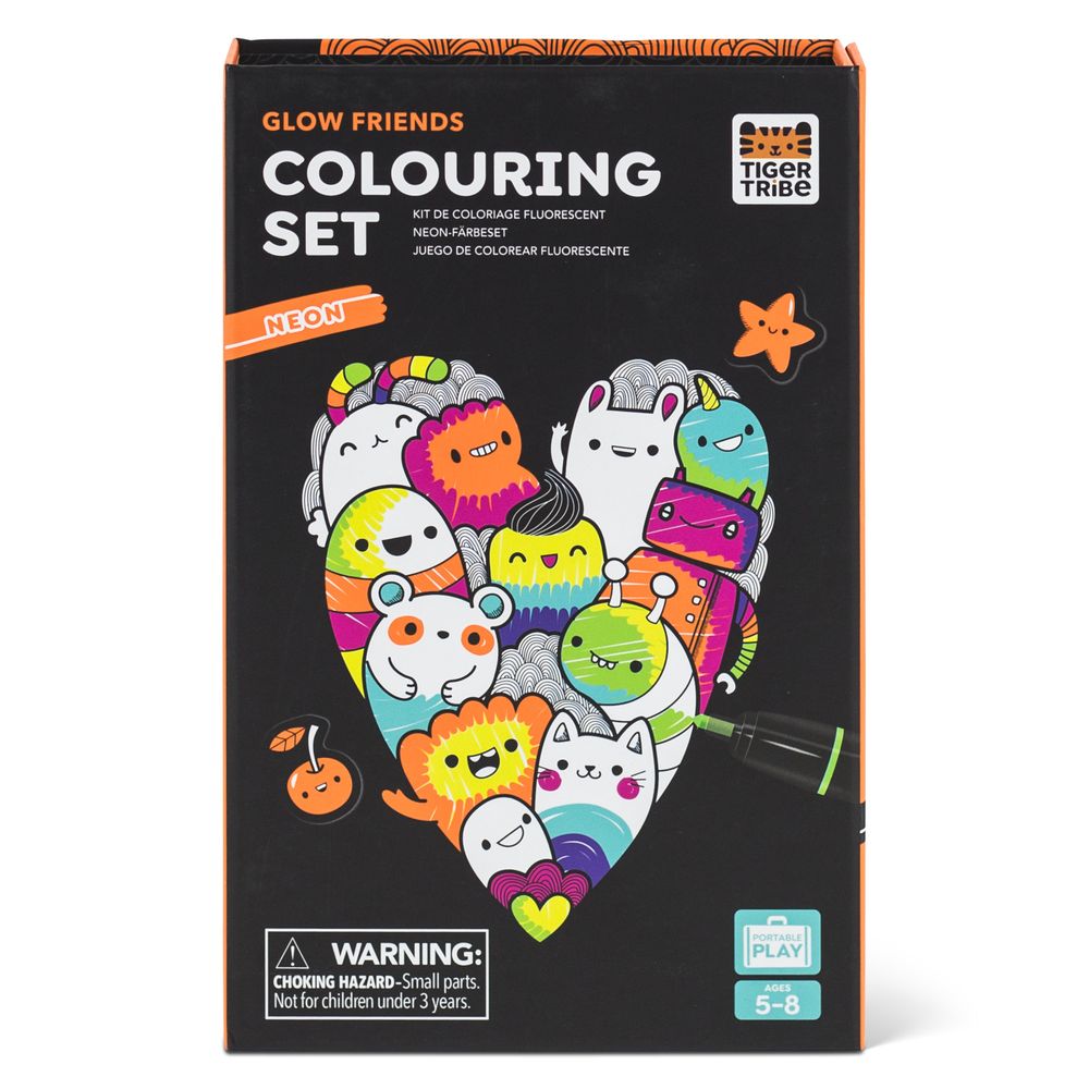 Neon Colouring Set Glow Friends