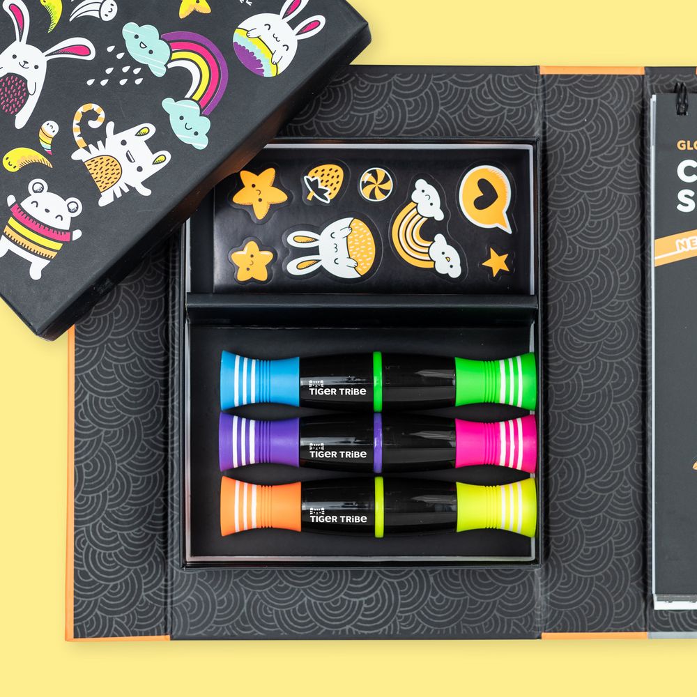 Neon Colouring Set Glow Friends