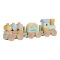 Comboio de Blocos em Madeira Verde Safari Friends Little Dutch - fundo branco