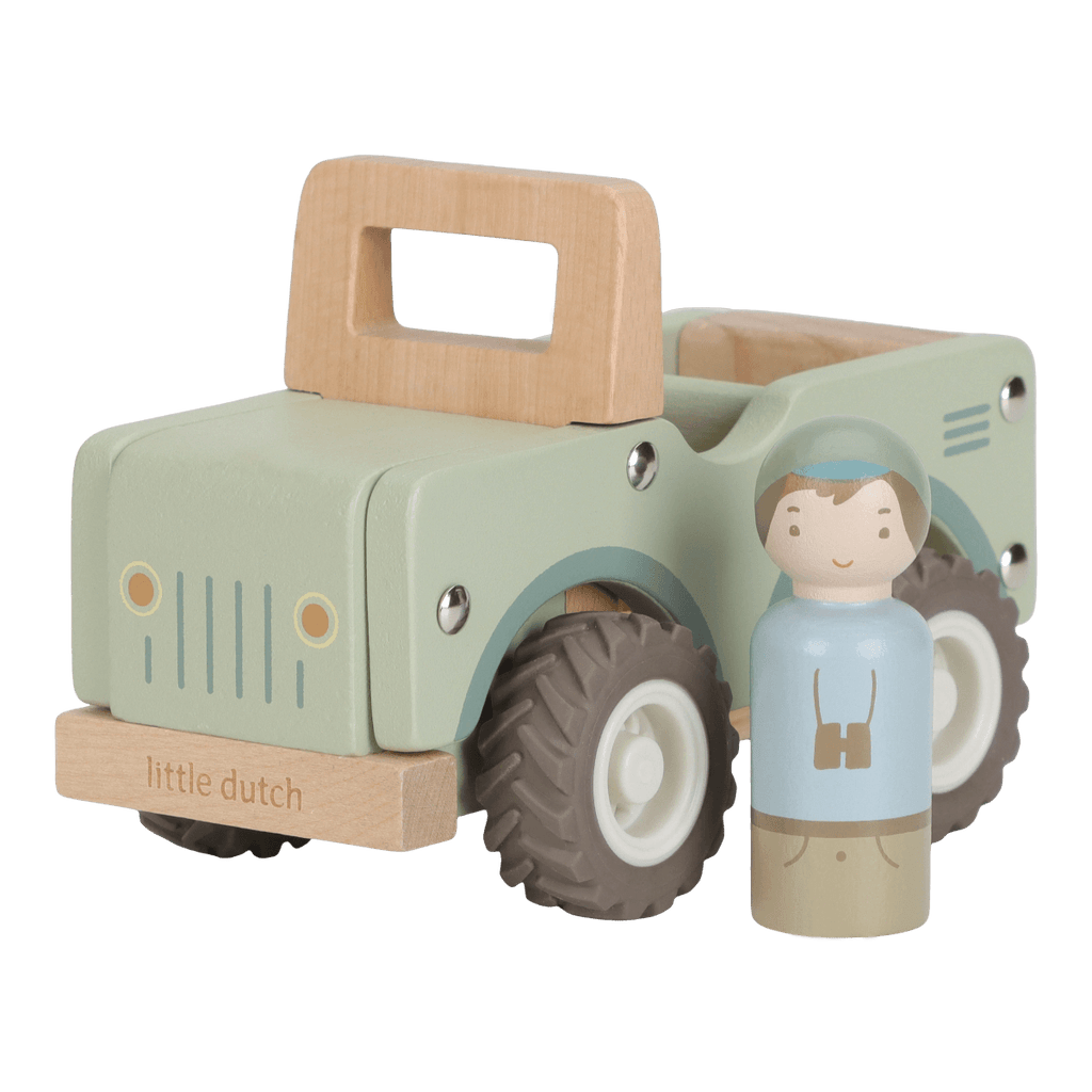 Carro em Madeira Safari Friends Little Dutch - fundo branco