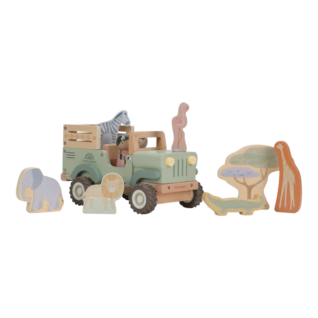 Carro com Animais | Madeira | Safari Friends | Little Dutch
