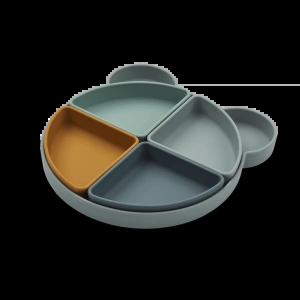 Prato Silicone com Divisoria | Arne | Mr Bear blue fog multi mix