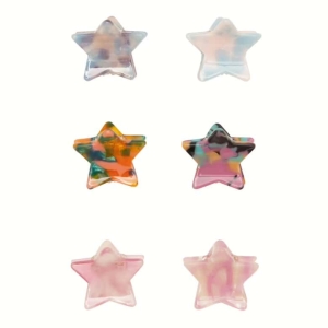 Pack 6 mini ganchos | Molas | Star | Bright Multi