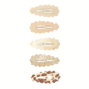 Pack 5 mini ganchos | Leopard Scalloped | Neutral