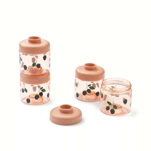 Pack 4 caixas | Dominique Baby Food Tritan | Berry / Pale Tuscany