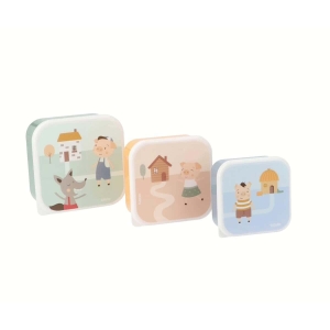 Conjunto 3 Caixas Lancheira | Three Little Pigs