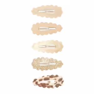 Pack 5 mini ganchos | Leopard Scalloped | Neutral