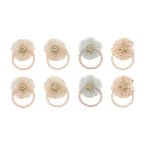 Pack 8 mini elásticos | Tulle Rosette | Neutral