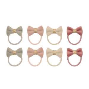 Pack 8 mini elásticos | Tinkerbell Velvet Bow | Pink Multi