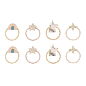 Pack 8 mini elásticos | Celeste Uunicorn | Pink Multi