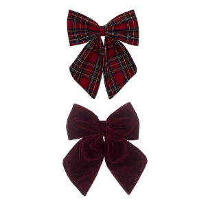 Pack 2 ganchos | Tartan Agnes Bow | Red