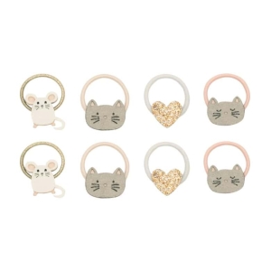 Pack 8 mini elásticos | Cat | Mouse | Pink Multi