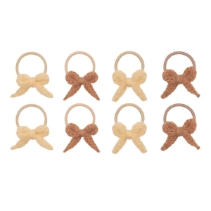 Pack 8 mini elásticos | Granny Knitted Bow | Neutral