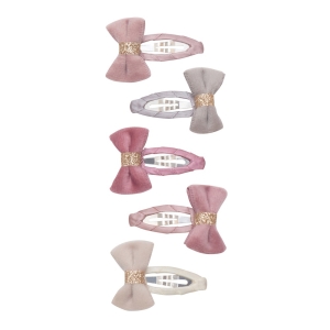 Pack 5 mini ganchos | Tinkerbell Velvet Bow | Pink Multi